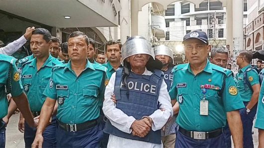 Former Justice Shamsuddin Chowdhury Manik Shown Arrested in Six Murder Cases in Dhaka